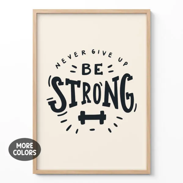 Typografie Wandbild – Bleib stark