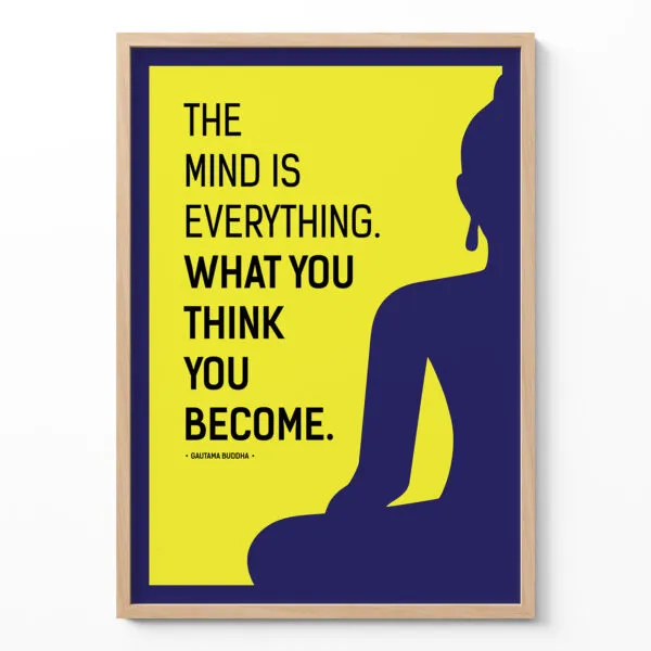 Buddha Wandbild mit Zitat