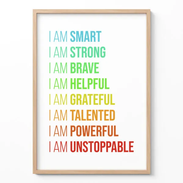 Kinder Wandbild – Positive Affirmationen