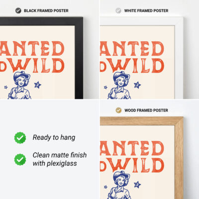 Wanted And Wild Retro Cowgirl Poster