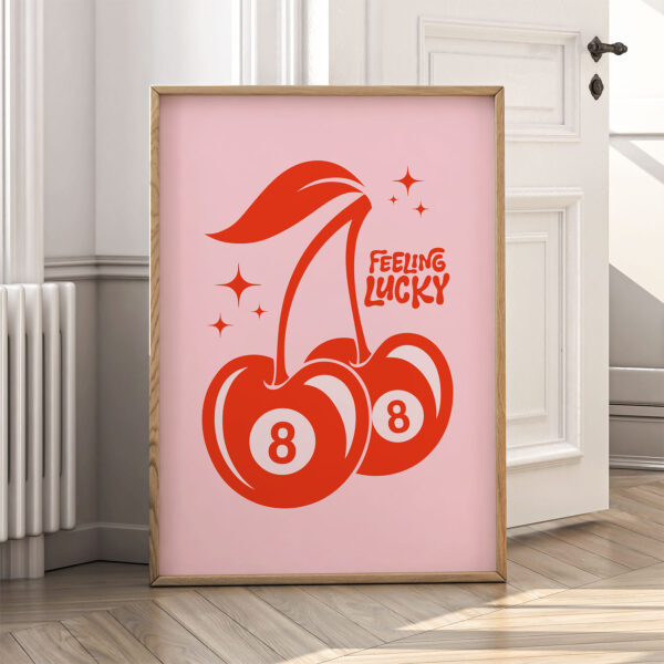 Sardine Wall Art – Retro Black Can Kitchen Poster Feeling Lucky Wall Art – Retro Cherry 8 Ball Poster