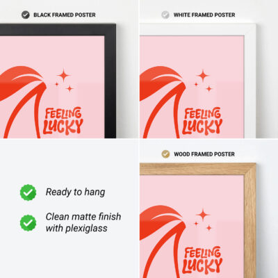 Feeling Lucky Wall Art – Retro Cherry 8 Ball Poster