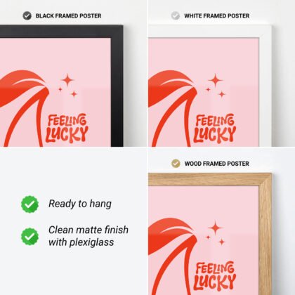 Feeling Lucky Wall Art – Retro Cherry 8 Ball Poster