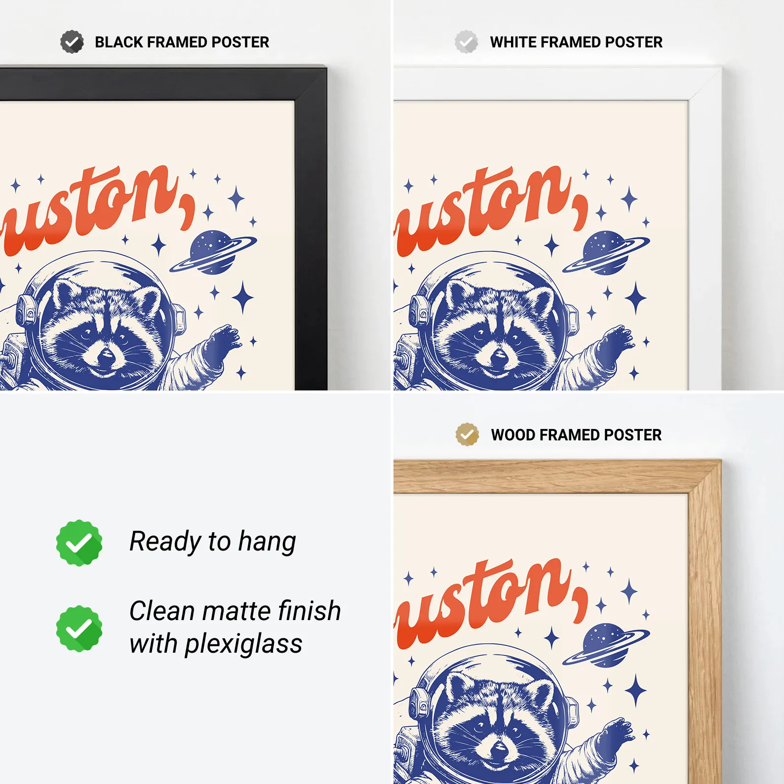 Raccoon Astronaut Wall Art – Houston I Have So Many Problems