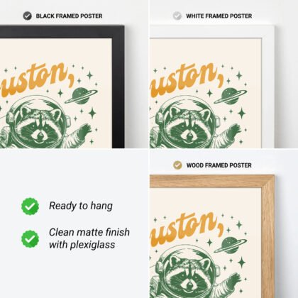 Raccoon Astronaut Wall Art – Houston I Have So Many Problems