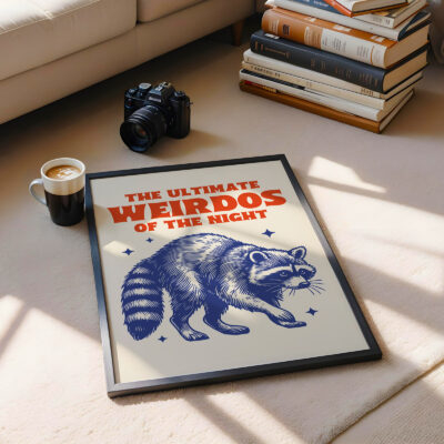 Night Raccoon Poster – The Ultimate Weirdos of the Night Print