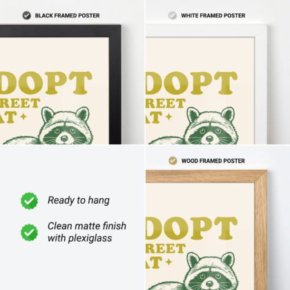 Funny Raccoon Wall Art – Adopt a Street Cat