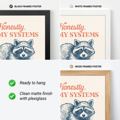 Nervous Raccoon Poster – Honestly, All My Systems Are Nervous