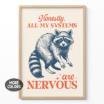 Nervous Raccoon Poster – Honestly, All My Systems Are Nervous