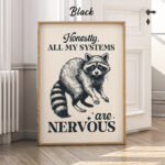 Nervous Raccoon Poster – Honestly, All My Systems Are Nervous