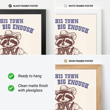 Raccoon Cowboy Wall Art – This Town Ain’t Big Enough