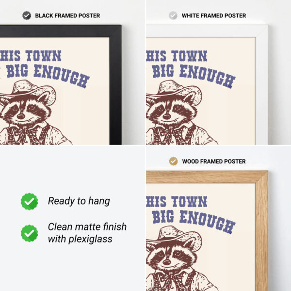 Cowboy Raccoon Poster – This Town Ain’t Big Enough Print
