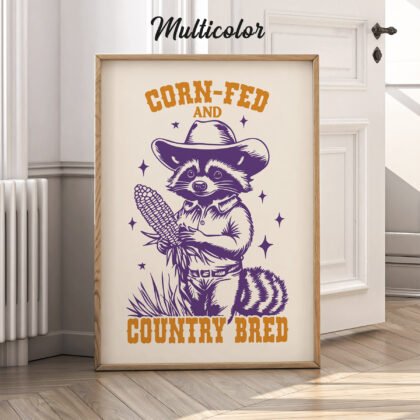 Raccoon Cowboy Wall Art