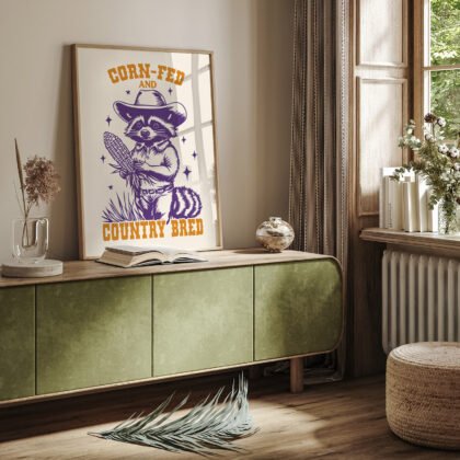 Raccoon Cowboy Wall Art