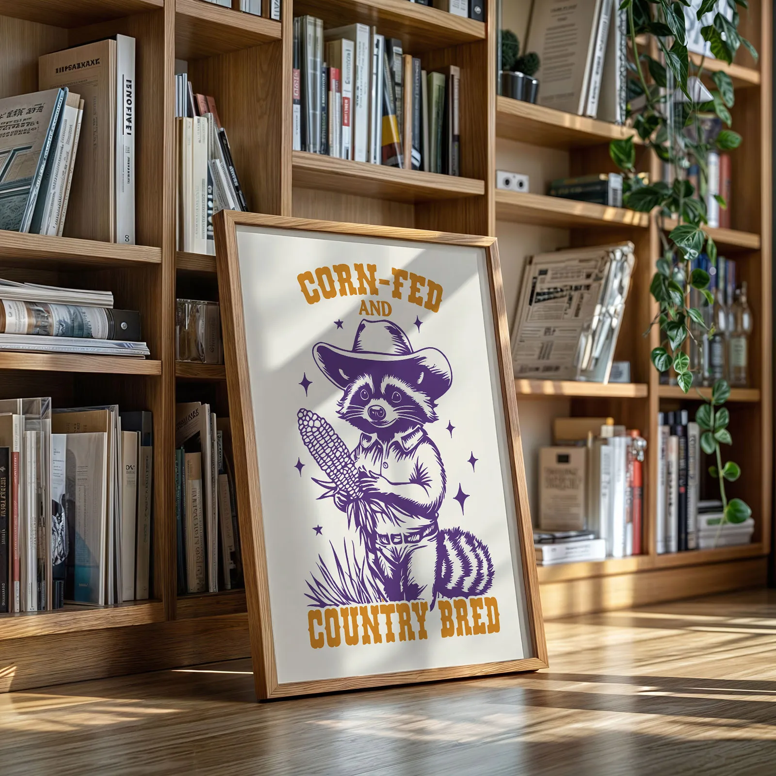 Wandbild – Cowboy Waschbär