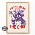 Chef Raccoon Poster – Retro Animal Posters