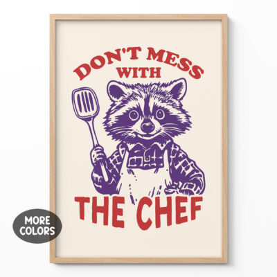 Chef Raccoon Poster – Retro Animal Posters