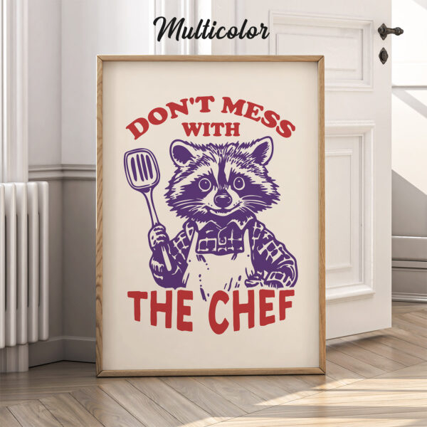 Chef Raccoon Poster – Retro Animal Posters
