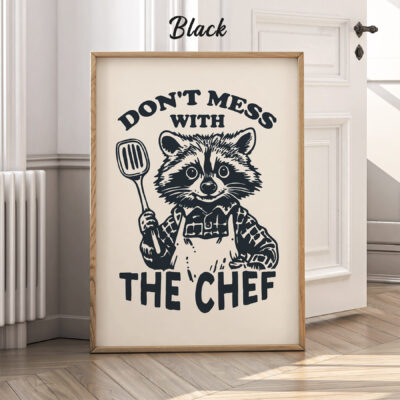 Chef Raccoon Poster – Retro Animal Posters Chef Raccoon Poster – Retro Animal Posters