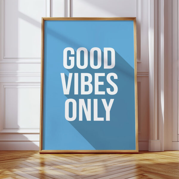 Retro Typography Poster – Good Vibes Only Print