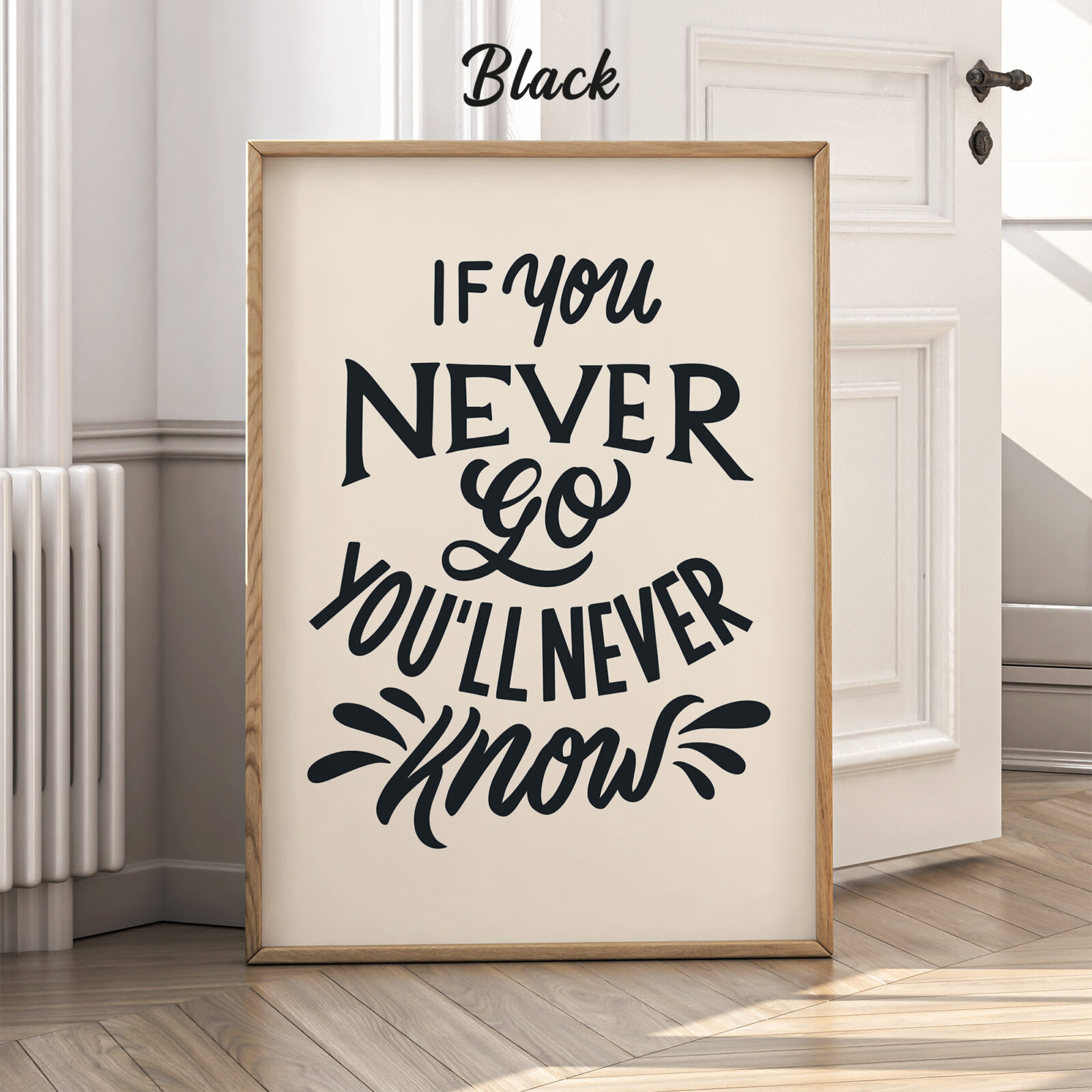 If You Never Go You'll Never Know Motivational Quote Poster