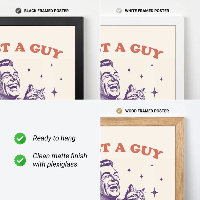 Retro Cat Lover Poster Just a Guy Who Loves Cats