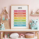 Days of the Week Poster – Colorful Educational Print for Kids