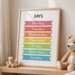Days of the Week Poster – Colorful Educational Print for Kids