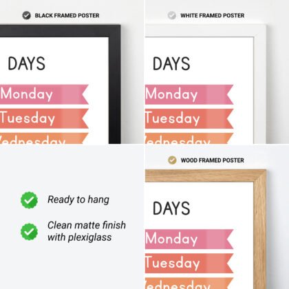 Days of the Week Wall Art for Kids