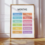 Months of the Year Poster – Colorful Educational Wall Art