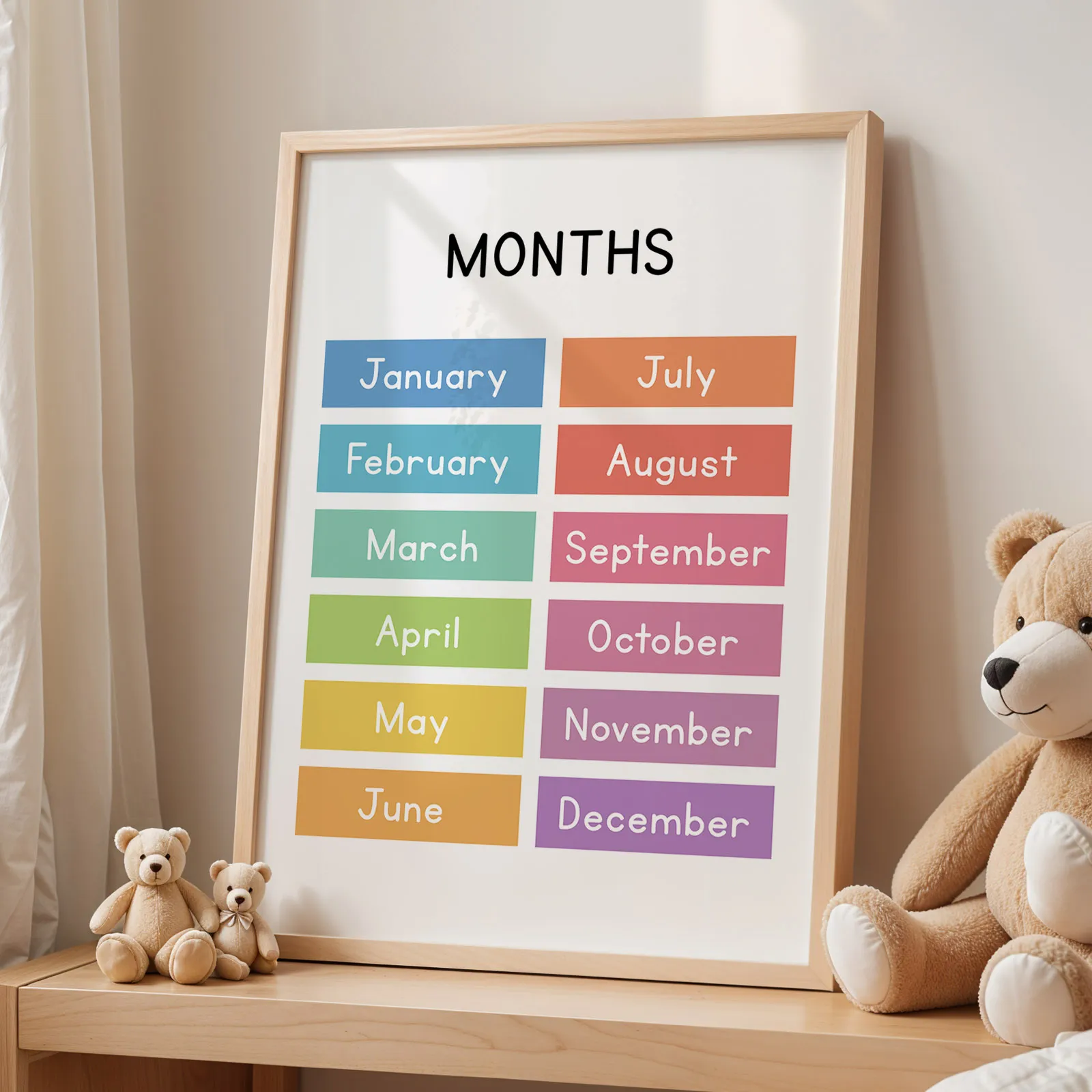 Wandbild für Kinder – Monate des Jahres
