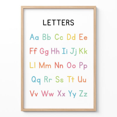 Alphabet Poster for Kids – Colorful Letters Educational Print