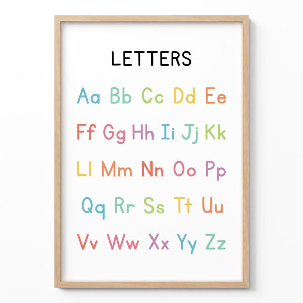 Alphabet Poster for Kids – Colorful Letters Educational Print
