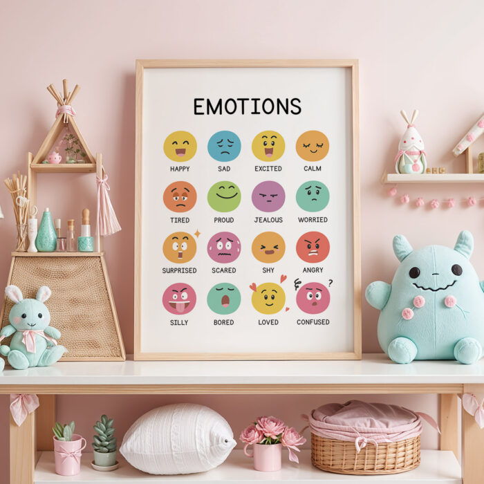 Emotions Poster for Kids – Colorful Feelings Educational Print