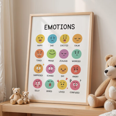 Emotions Poster for Kids – Colorful Feelings Educational Print