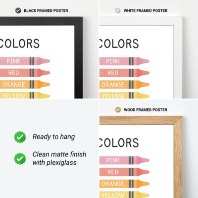 Colors Poster for Kids – Colorful Crayon Educational Print