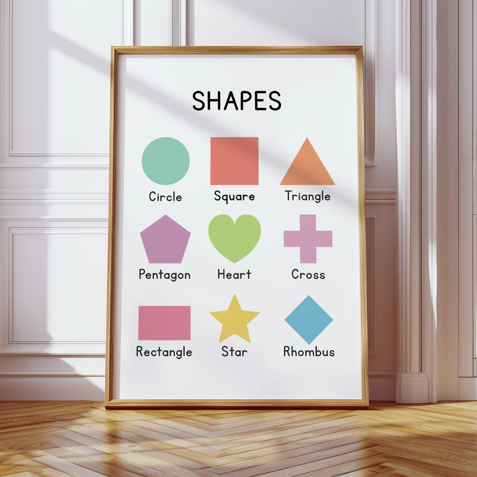 Shapes Poster for Kids – Colorful Educational Wall Art