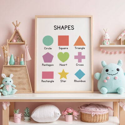Shapes Poster for Kids – Colorful Educational Wall Art