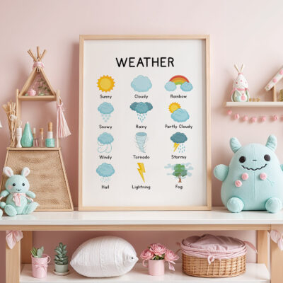 Montessori Weather Poster – Educational Wall Art for Kids