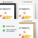 Continents Poster for Kids – Colorful World Map Print