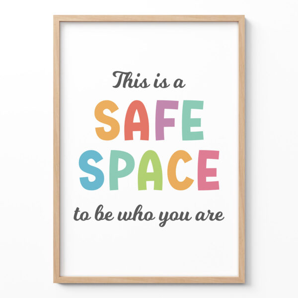 Safe Space Classroom Poster – Positive Affirmation Wall Art