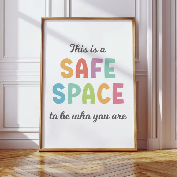 Safe Space Classroom Poster – Positive Affirmation Wall Art