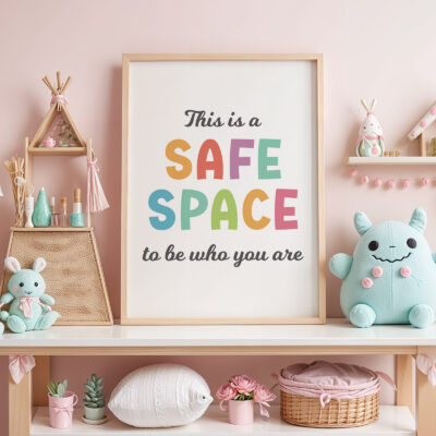 Safe Space Classroom Poster – Positive Affirmation Wall Art