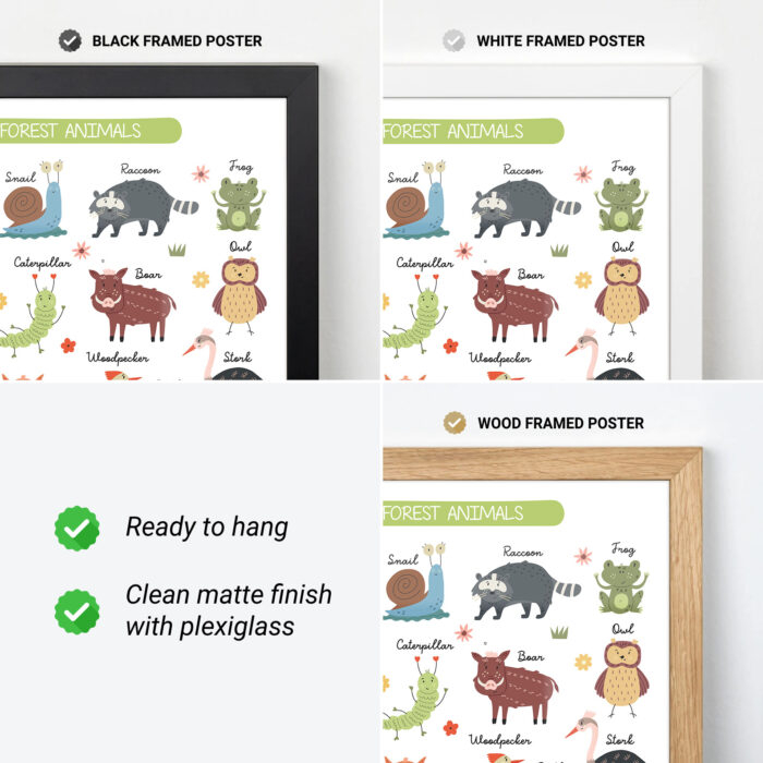 Montessori Animals Poster – Educational Woodland Print