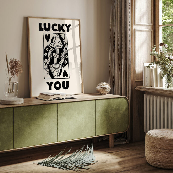 Queen of Hearts Wall Art – Lucky You Print