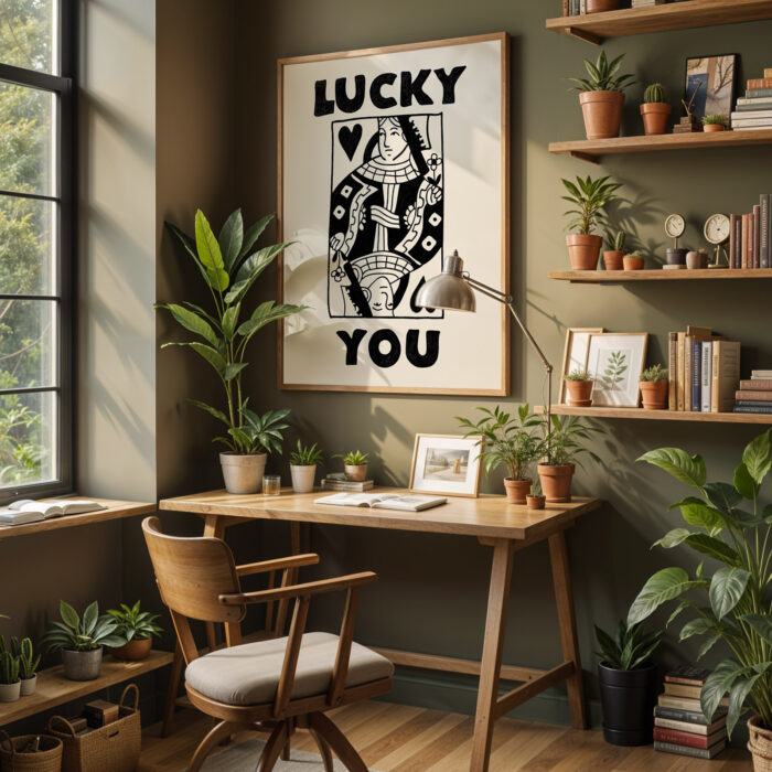 Queen of Hearts Wall Art – Lucky You Print