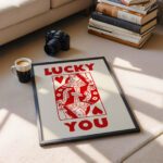 Red Queen Wall Print – Lucky You Playing Card Art