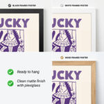 Lucky Queen Wall Art – Playful Purple Hearts Print