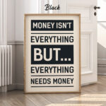 Motivational Quote Poster Money Isn't Everything, But Everything Needs Money