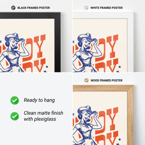 Howdy Cowgirl Poster – Retro Western Wall Art Print